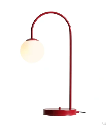 Lampka biurkowa Una Metalowa Bordowa