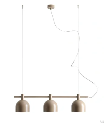 Lampa wisząca Beryl 3 Metalowa Beżowa