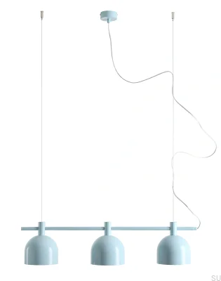 Lampa wisząca Beryl 3 Metalowa Błękitna