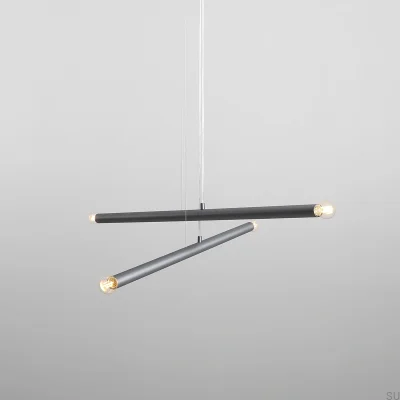 Lampa wisząca Tubo 4 Stalowa