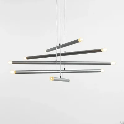Lampa wisząca Tubo 10 Stalowa