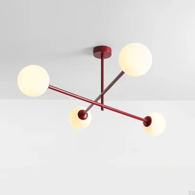Plafon Pinne 4 Metalowy Bordowy