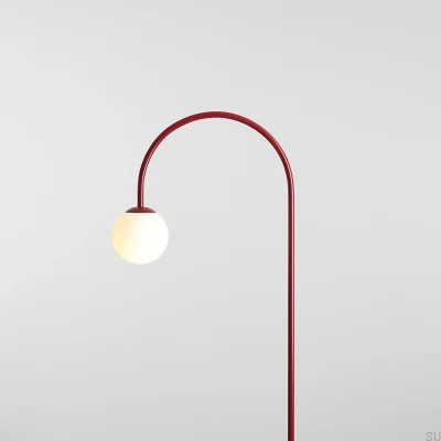 Lampa podłogowa Una Metalowa Bordowa