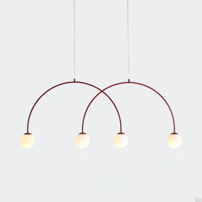 Lampa wisząca Una 4 L Metalowa Bordowa