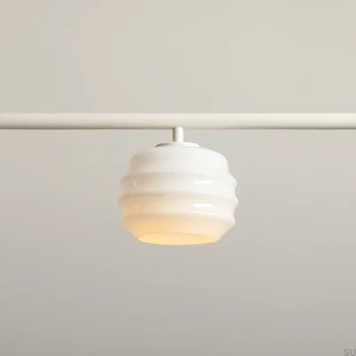 Lampa wisząca Puff 3 Metalowa Kremowa z Mlecznymi Kloszami