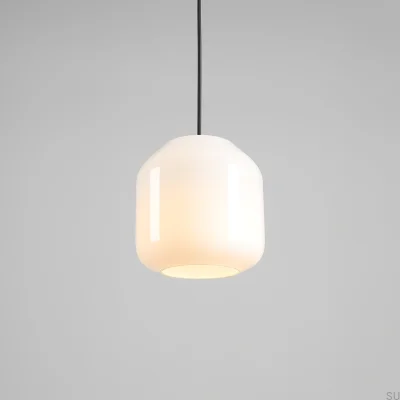 Lampa wisząca Flask S Szklana Mleczna z Fioletowym Przewodem