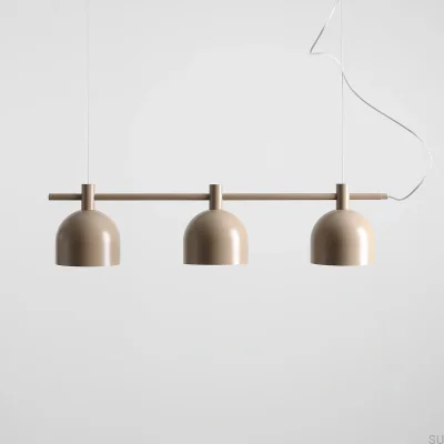 Lampa wisząca Beryl 3 Metalowa Beżowa