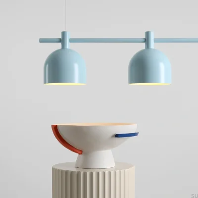 Lampa wisząca Beryl 3 Metalowa Błękitna