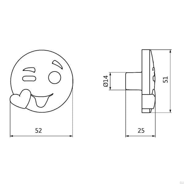 Rysunek techniczny galki smiley