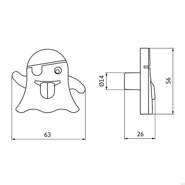 Rysunek techniczny galki Spoke