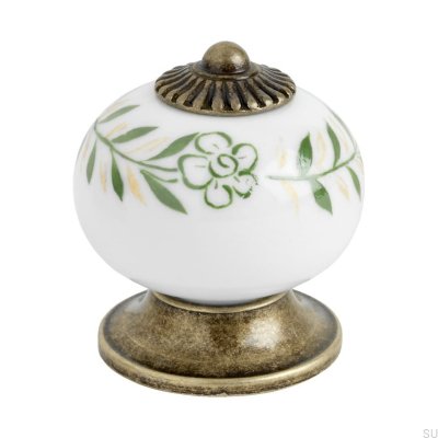 Gałka meblowa 8131 Porcelanowa postarzane złoto