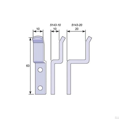 Uchwyt z zaczepem do okna 5143 20 Nikiel polerowany