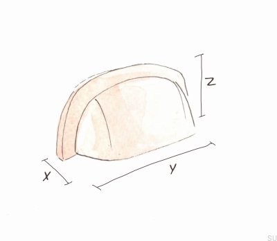 Uchwyt meblowy muszlowy Bowl 3922 64 Złoty Polerowany