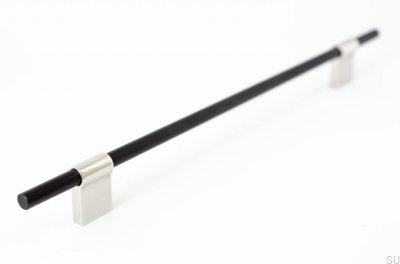 Uchwyt meblowy podłużny Line Mix 224 Metalowy czarny z polerowaną stalą