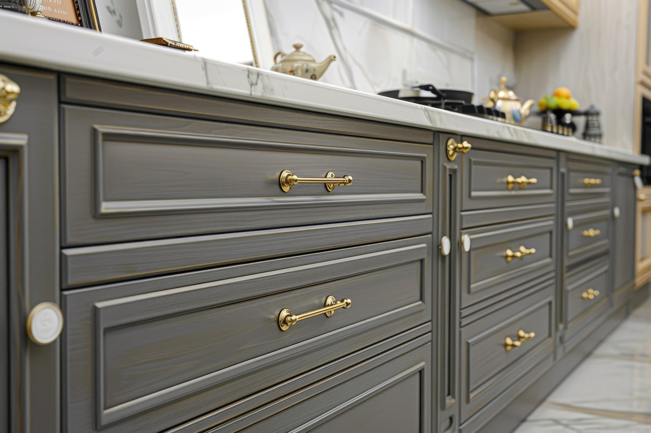 Złote uchwyty w nowoczesnym wnętrzu – jak wprowadzić elegancję do swojej kuchni i salonu?